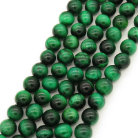 Natural Tiger Eye,Round,Grass Green Black,Dyed,6mm,Hole:0.8mm,about  63 pcs/strand,about 22 g/strand,5 strands/package,15"(38cm),XBGB00046ahjb-L001