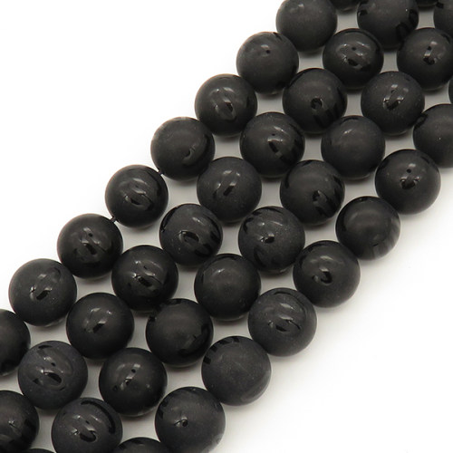 Natural Agate,Drawing on Surface, Frosted,Round,Black,Dyed,6mm,Hole:0.8mm,about  63 pcs/strand,about 22 g/strand,5 strands/package,15"(38cm),XBGB00049vbnb-L001
