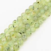 Natural Prehnite,Round,Light green,6mm,Hole:0.8mm,about  63 pcs/strand,about 22 g/strand,5 strands/package,15"(38cm),XBGB00058ahjb-L001