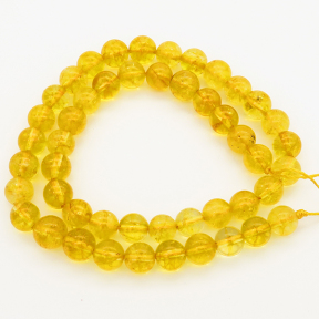 Natural Crystal,Round,Gold Yellow,Dyed,6mm,Hole:0.8mm,about  63 pcs/strand,about 22 g/strand,5 strands/package,15"(38cm),XBGB00070ahjb-L001