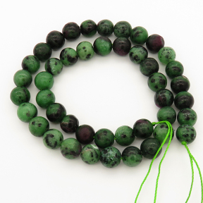 Natural Ruby in Zoisite,Round,Grass Green Black,6mm,Hole:0.8mm,about  63 pcs/strand,about 22 g/strand,5 strands/package,15"(38cm),XBGB00076bhia-L001