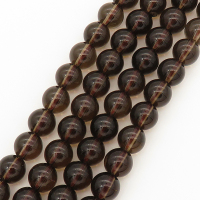 Natural Smocky Quartz,Round,Brown,6mm,Hole:0.8mm,about  63 pcs/strand,about 22 g/strand,5 strands/package,15"(38cm),XBGB00079vhkb-L001