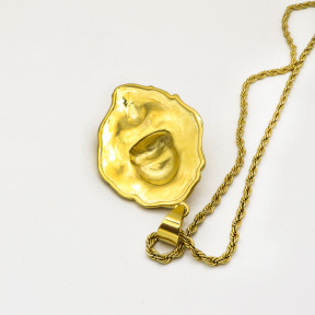 Stainless 304 Lion Head Pendant With Rope Chains Necklace,Golden Plating,L:89mm W:51mm, Chains :700mm,About:83g/pc,1 pc per package,HHP00160vihb-360