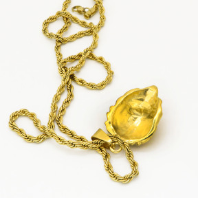 Stainless 304 Lion Head Pendant With Rope Chains Necklace,Golden Plating,L:51mm W:28mm, Chains :700mm,About:44g/pc,1 pc per package,HHP00162vhnv-360