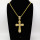 Stainless 304, Zirconia The Cross Pendant With Rope Chains Necklace,Golden Plating,L:82mm W:43mm, Chains :700mm,About: 51g/pc,1 pc / package,HHP00181akho-360