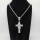 Stainless 304, Zirconia Jesus Christ Cross Pendant With Rope Chains Necklace,Stainless Steel Original,L:83mm W:35mm, Chains :700mm,About: 53g/pc,1 pc / package,HHP00184ajma-360