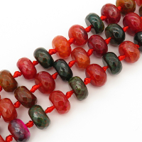 Natural Agate,Abacus,Faceted,Mixed color,Dyed,8x14mm,Hole:1mm,about 33pcs/strand,about 93g/strand,5 strands/package,17"(42cm),XBGB00130vhov-L001