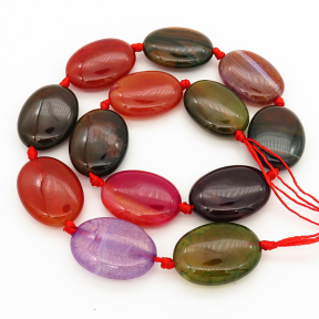 Natural Agate,Dragon Veins,Egg shape,Mixed color,Dyed,18x25mm,Hole:1mm,about 13pcs/strand,about 66g/strand,5 strands/package,15"(38cm),XBGB00169vila-L001