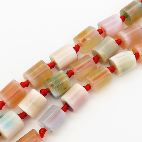 Natural Agate,cylinder,Colorful,Dyed,10x12mm,Hole:1mm,about 25pcs/strand,about 55g/strand,5 strands/package,15"(39cm),XBGB00181ahlv-L001