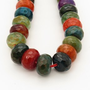 Natural Agate,Abacus,Faceted,Mixed color,Dyed,6x10mm,Hole:1mm,about 63pcs/strand,about 67g/strand,5 strands/package,15"(38cm),XBGB00187ahlv-L001