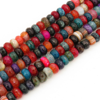 Natural Agate,Abacus,Faceted,Mixed color,Dyed,5x8mm,Hole:1mm,about 79pcs/strand,about 39g/strand,5 strands/package,16"(40cm),XBGB00193ahlv-L001