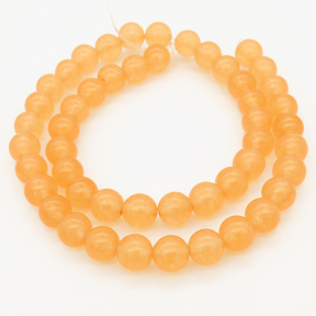Natural Malay Jade,Round,Orange yellow,Dyed,6mm,Hole:0.8mm,about 63pcs/strand,about 22 g/strand,5 strands/package,15"(38cm),XBGB00202baka-L001