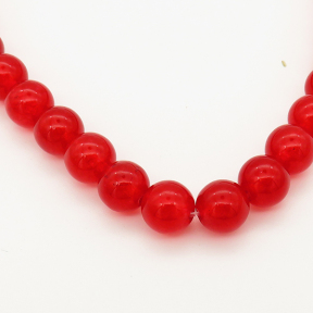 Natural Malay Jade,Round,Red,Dyed,6mm,Hole:0.8mm,about 63pcs/strand,about 22 g/strand,5 strands/package,15"(38cm),XBGB00216baka-L001