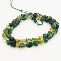 Natural Green Yellow Crystal,Irregular shape,Green,Yellow,6*8*9mm~10*11*13mm,Hole:0.8mm,about 54pcs/strand,about 19g/strand,5 strands/package,16"(40cm),XBGB00251bbov-L001