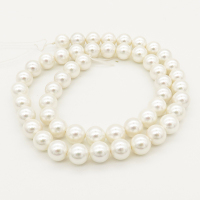 Shell Pearl Beads,Round,Bright white,Dyed,6mm,Hole:0.5mm,about 63pcs/strand,about 22 g/strand,5 strands/package,15"(38cm),XBSP00003vbnb-L001