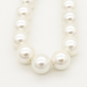 Shell Pearl Beads,Round,Bright white,Dyed,6mm,Hole:0.5mm,about 63pcs/strand,about 22 g/strand,5 strands/package,15"(38cm),XBSP00003vbnb-L001