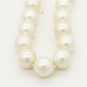 Shell Pearl Beads,Round,Ivory,Dyed,6mm,Hole:0.5mm,about 63pcs/strand,about 22 g/strand,5 strands/package,15"(38cm),XBSP00005vbnb-L001