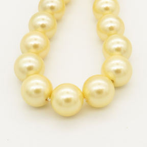Shell Pearl Beads,Round,Yellow,Dyed,6mm,Hole:0.5mm,about 63pcs/strand,about 22 g/strand,5 strands/package,15"(38cm),XBSP00009vbnb-L001