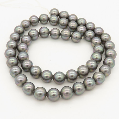 Shell Pearl Beads,Round,Gray,Dyed,6mm,Hole:0.5mm,about 63pcs/strand,about 22 g/strand,5 strands/package,15"(38cm),XBSP00011vbnb-L001