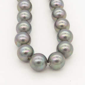 Shell Pearl Beads,Round,Gray,Dyed,6mm,Hole:0.5mm,about 63pcs/strand,about 22 g/strand,5 strands/package,15"(38cm),XBSP00011vbnb-L001