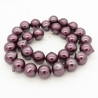 Shell Pearl Beads,Onion,Púrpura,Dyed,15x14mm,Hole:1mm,about 28pcs/strand,about 85 g/strand,5 strands/package,15"(38cm),XBSP00023ahjb-L001