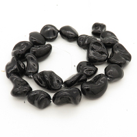 Shell Pearl Beads,Nuggets,Black,Dyed,19*20~11*23mm,Hole:1mm,about 17~23pcs/strand,about 76 g/strand,5 strands/package,15"(38cm),XBSP00031bhva-L001