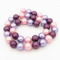 Shell Pearl Beads,Round,Mixed color,Dyed,6mm,Hole:0.5mm,about 63pcs/strand,about 22 g/strand,5 strands/package,15"(38cm),XBSP00055vbnb-L001