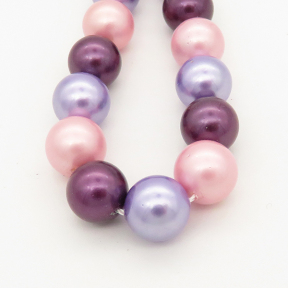 Shell Pearl Beads,Round,Mixed color,Dyed,6mm,Hole:0.5mm,about 63pcs/strand,about 22 g/strand,5 strands/package,15"(38cm),XBSP00055vbnb-L001