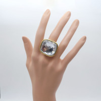 316L Stainless Steel And Ice Glass Diamond,Hiphop Vitreous Stone Cut Ring,Golden Plating,Size: 7, Cubic:23mm*28mm,about 25g/pc,1 pc/pacekage,HHP00246vhov-360