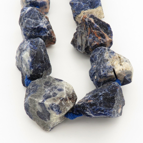 Raw Rough Natural Blue-veins Stone,Irregular Nuggets,Royal blue,14~38mm,Hole: 2mm,about 15pcs/strand,about 200 g/strand,2 strands/package,16"(42cm),XBGB00257aivb-L001