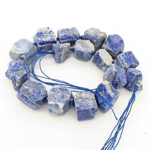 Raw Rough Natural Lapis Lazuli,Irregular Nuggets,Royal blue,14~38mm,Hole: 2mm,about 16pcs/strand,about 260 g/strand,2 strands/package,15"(38cm),XBGB00259aivb-L001