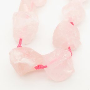 Raw Rough Natural Rose Quartz,Irregular Nuggets,Pink,14~38mm,Hole: 2mm,about 15pcs/strand,about 200 g/strand,2 strands/package,16"(42cm),XBGB00263vhnv-L001