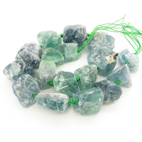 Natural Fluorite,Irregular Nuggets,Green,14~38mm,Hole: 2mm,about 17pcs/strand,about 280 g/strand,2 strands/package,17"(44cm),XBGB00281aivb-L001