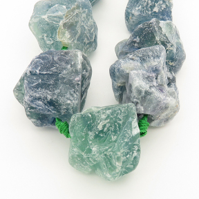 Natural Fluorite,Irregular Nuggets,Green,14~38mm,Hole: 2mm,about 17pcs/strand,about 280 g/strand,2 strands/package,17"(44cm),XBGB00281aivb-L001