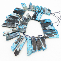 Natural Fire Agate,Nuggets,Dyed,Blue black,25x11~60x14mm,Hole: 2mm,about 33pcs/strand,about 185 g/strand,2 strands/package,15"(38cm),XBGB00313aivb-L001