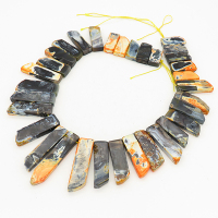 Natural Fire Agate,Nuggets,Dyed,Black orange,25x11~60x14mm,Hole: 2mm,about 33pcs/strand,about 185 g/strand,2 strands/package,16"(42cm),XBGB00315aivb-L001