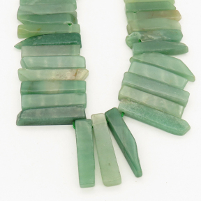 Natural Green Aventurine,Nuggets,Green,8x25~12x53mm,Hole: 2mm,about 40pcs/strand,about 240 g/strand,2 strands/package,15"(38cm),XBGB00329vila-L001