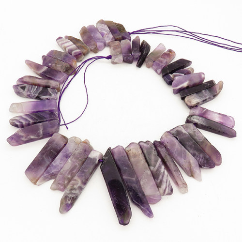 Natural  Dog Teeth Amethyst,Nuggets,Purple,8x25~12x53mm,Hole: 2mm,about 40pcs/strand,about 215 g/strand,2 strands/package,15"(38cm),XBGB00343vila-L001