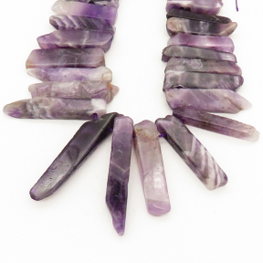 Natural  Dog Teeth Amethyst,Nuggets,Purple,8x25~12x53mm,Hole: 2mm,about 40pcs/strand,about 215 g/strand,2 strands/package,15"(38cm),XBGB00343vila-L001