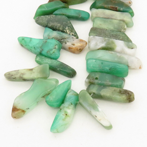Natural Australian Jade,Irregular Cuboid,Green,8x25~12x53mm,Hole: 2mm,about 45pcs/strand,about 135 g/strand,2 strands/package,15"(38cm),XBGB00347bkab-L001