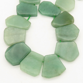 Natural Green Aventurine,Irregular Nuggets,Green,12x16~19x25mm,Hole: 1mm,about 33pcs/strand,about 110 g/strand,2 strands/package,15"(38cm),XBGB00357aiov-L001
