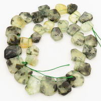 Natural Prehnite,Irregular Nuggets,Black green,12x16~19x25mm,Hole: 1mm,about 33pcs/strand,about 110 g/strand,2 strands/package,15"(38cm),XBGB00361aiov-L001