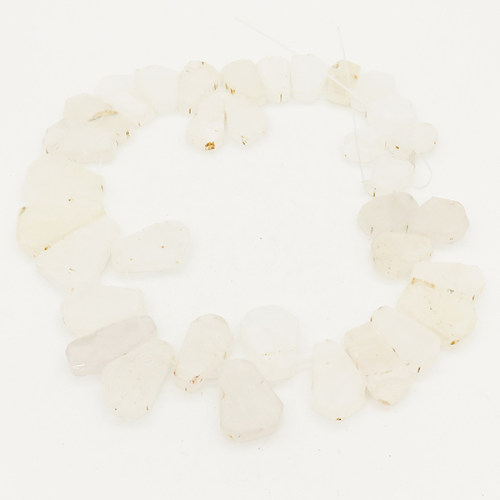 Natural White Crystal,Nuggets, Frosted,White,12x16~19x25mm,Hole: 1mm,about 34pcs/strand,about 150 g/strand,2 strands/package,14"(37cm),XBGB00363aiov-L001