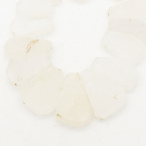 Natural White Crystal,Nuggets, Frosted,White,12x16~19x25mm,Hole: 1mm,about 34pcs/strand,about 150 g/strand,2 strands/package,14"(37cm),XBGB00363aiov-L001