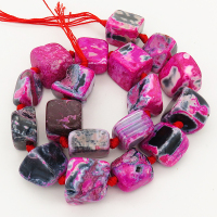 Natural Fire Agate,Irregular Cube,Dyed,Pink,7x15~16x18mm,Hole: 2mm,about 18pcs/strand,about 145 g/strand,2 strands/package,15"(38cm),XBGB00435bhia-L001