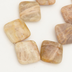 Natural Sunstone,Rhombus,Brown gray,30mm,Hole: 2mm,about 14pcs/strand,about 115 g/strand,2 strands/package,16"(42cm),XBGB00448vablb-L001