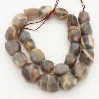 Natural Sunstone,Irregular Cuboid,Faceted,Brown gray,13x14~16x21mm,Hole: 1mm,about 24pcs/strand,about 125 g/strand,2 strands/package,16"(42cm),XBGB00454vablb-L001