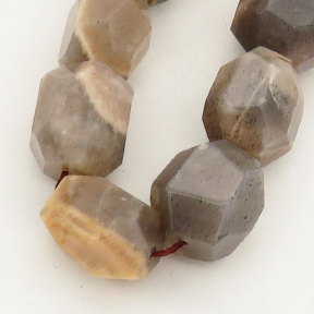 Natural Sunstone,Irregular Cuboid,Faceted,Brown gray,13x14~16x21mm,Hole: 1mm,about 24pcs/strand,about 125 g/strand,2 strands/package,16"(42cm),XBGB00454vablb-L001