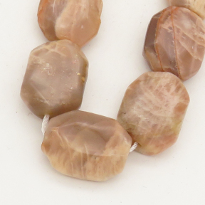 Natural Sunstone,Irregular Cuboid,Faceted,Brown gray,6x21mm,Hole: 1mm,about 19pcs/strand,about 90 g/strand,2 strands/package,15"(38cm),XBGB00458vablb-L001