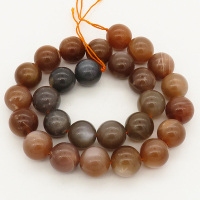 Natural Sunstone,Round,Brown gray,15mm,Hole: 1.2mm,about 27pcs/strand,about 120 g/strand,2 strands/package,15"(38cm),XBGB00468obbb-L001